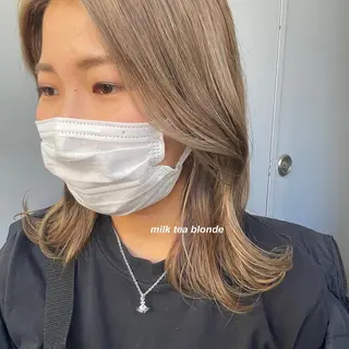 セミロング カラー レイヤーカット 韓国ヘアayameのヘアスタイル