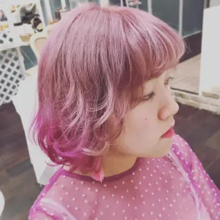 ミディアム カラー 岩谷/ブリーチ 🪽透明感カラーのヘアスタイル