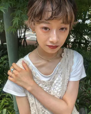 ショート カラー ヘアアレンジ 早瀬裕之 パーマのヘアスタイル