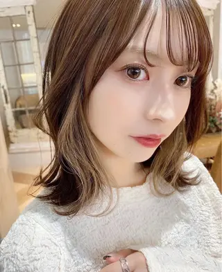 カラー ブリーチなし 透明感カラー/松沢のヘアスタイル