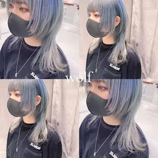 セミロング ウルフカット ハッシュカット/七海のヘアスタイル