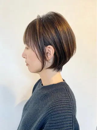 ショート カラー 当日予約🆗ショート /ハイライト/松本のヘアスタイル