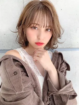 ミディアム ヘアアレンジ カラー 公式PARADE💐 池袋💐のヘアスタイル