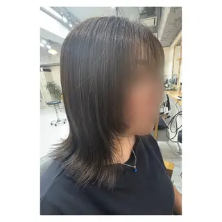 ミディアム レイヤーカット・ 縮毛矯正 星野のヘアスタイル