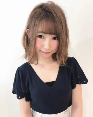ミディアム カラー sato yoのヘアスタイル