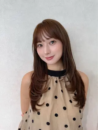 ロング 韓国レイヤー×透明感 カラー/山崎一輝のヘアスタイル