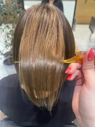 ミディアム 縮毛矯正・髪質改善・ ストレート🌻ゆいのヘアスタイル