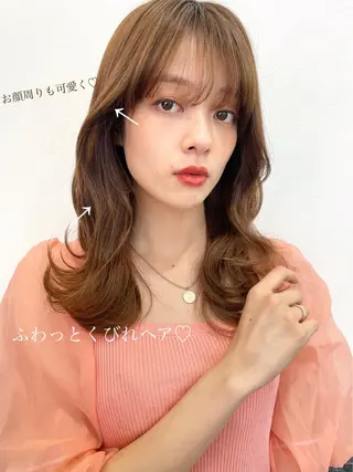 ミディアム レイヤーカット、 大人可愛い　中村美羅のヘアスタイル