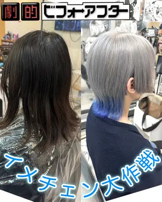 ショート 派手髪/ハイトーン/ エクステ✨ユウキのヘアスタイル