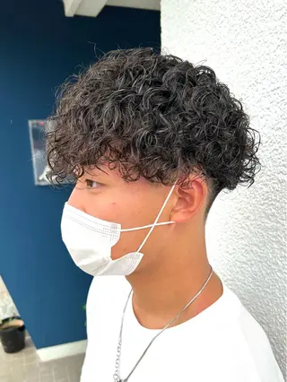 ミディアム パーマ メンズ メンズパーマ職人 加藤 弘貴のヘアスタイル