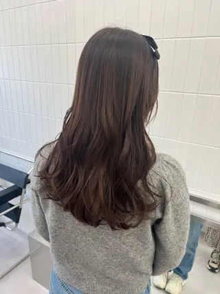 セミロング 髪質改善縮毛矯正/暖 色カラー/ウエダカナのヘアスタイル