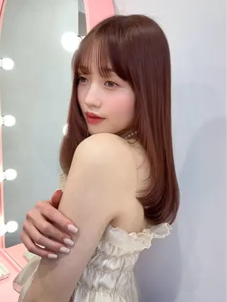 セミロング 透明感カラー♡ 原宿美容室￤Rinaのヘアスタイル