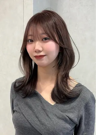 ミディアム 結べるレイヤーカット /カラー/あさかのヘアスタイル