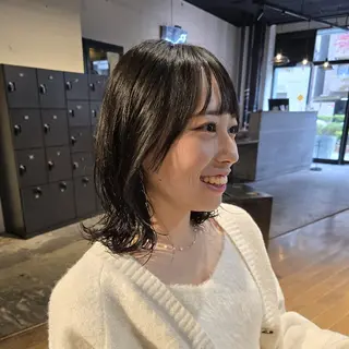 ミディアム パーマ ハヤシ マユ ✂ 府中美容室のヘアスタイル