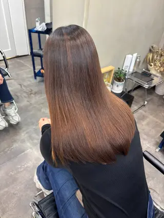 ミディアム 髪質改善ストレート/ ブリーチ／渋谷　福田のヘアスタイル