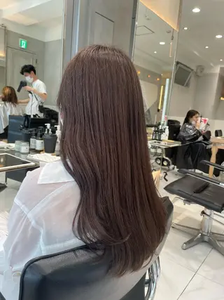 ロング オリーブ カラー✨有坂映哉のヘアスタイル