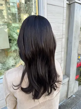 ミディアム カラー 堀江美容室 千晶のヘアスタイル