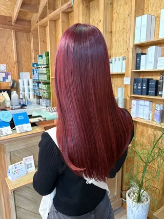 カラー まろみ暖色×ボブ ×chia🕯のヘアスタイル