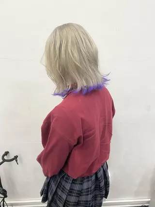 ミディアム カラー パーマ ヘアアレンジ メンズ キッズ ブリーチ　ハイトーン 特化🌈フジタハルキのヘアスタイル