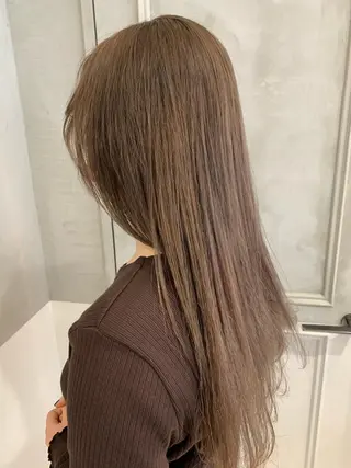 ロング オリーブ カラー✨有坂映哉のヘアスタイル