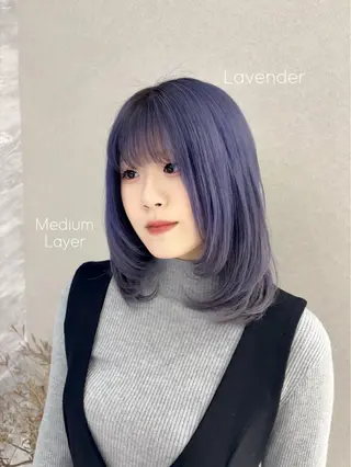 ミディアム レイヤーカット/ ヘアカラー/RENAのヘアスタイル