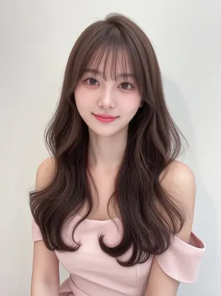 ロング カラー 巻ける縮毛矯正 Sachi🐰のヘアスタイル