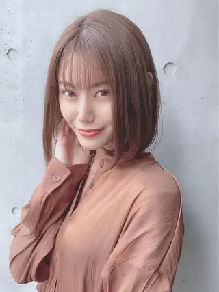 ミディアム カラー パーマ ヘアアレンジ 【公式】amble luxe池袋東口🩷のヘアスタイル