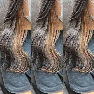セミロング 韓国風レイヤー ハイトーンRYOTAのヘアスタイル