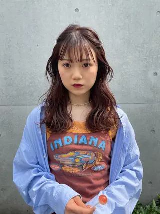 ロング カラー 菊地 柚乃のヘアスタイル