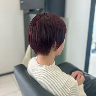 ショート YASU🍎CUT 赤系カラー/ヘアケアのヘアスタイル