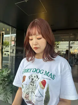 ミディアム カラー ピンクカラー/ mana🎀のヘアスタイル