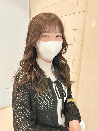 ミディアム フルガキ ハルカ天神美容室のヘアスタイル