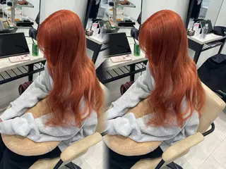 ロング カラー 韓国風ハッシュカット 似合わせレイヤー池袋のヘアスタイル