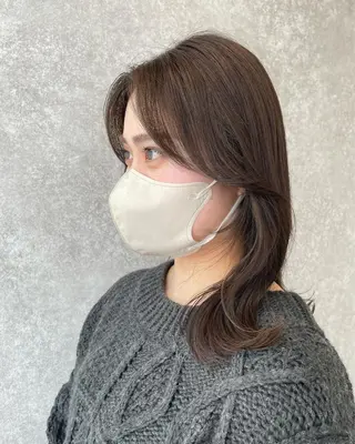 セミロング カラー たなか りなのヘアスタイル