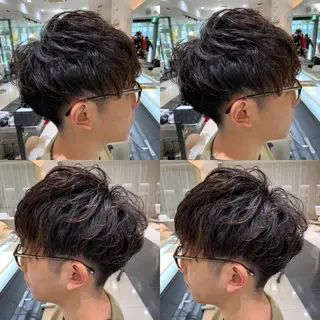 ショート パーマ メンズ 赤み消しカラー /透明感カラー 上長のヘアスタイル