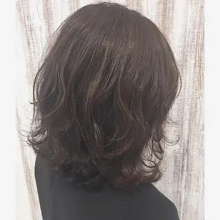 ミディアム カラー ヘアアレンジ 透明感♡︎♡︎ 佐々木早苗のヘアスタイル