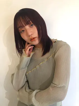 カラー ブリーチカラー🎀 韓国風/寺門美優のヘアスタイル