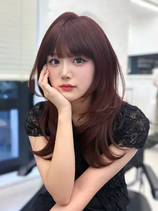 ミディアム 韓国ヘア🎀 もかのヘアスタイル