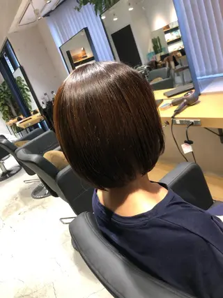 ショート カラー パーマ ✨髪質改善ストレート ×ミニボブ✨萩原 翼のヘアスタイル