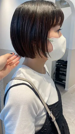 ショート 抜け感ボブ×パーマ |kazaneのヘアスタイル