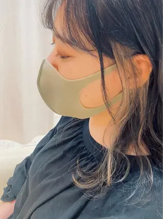 セミロング カラー 酸性ストレート/ブリ ーチなしWカラー河本のヘアスタイル