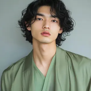 ミディアム 尭部 佑太のヘアスタイル