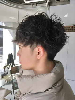 ショート パーマ メンズ 横浜縮毛矯正 ☆渋谷良太のヘアスタイル