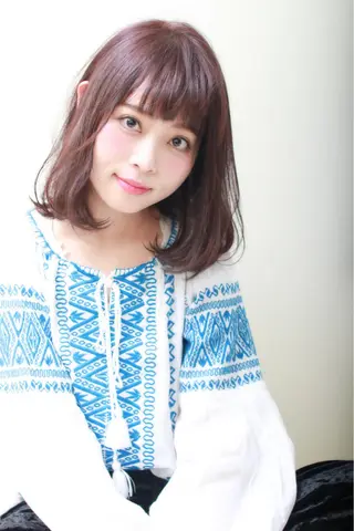 ミディアム カラー パーマ ヘアアレンジ 【白髪ぼかし 専門GBG】自由が丘のヘアスタイル