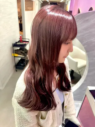ロング カラー Rio🎀ブリーチ なし透明感♡顔周り♡のヘアスタイル