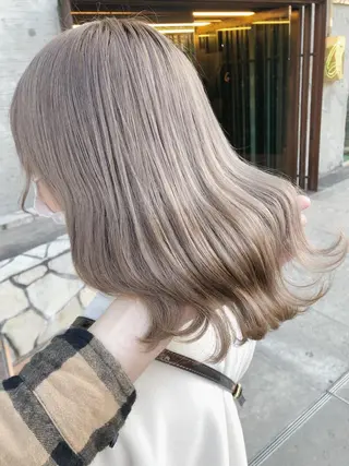ロング カラー ヘアアレンジ メンズ キッズ 💟Chloe原宿店 🩶ハイトーンのヘアスタイル