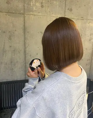 ミディアム カラー 艶感/韓国風 🤍moeka🤍のヘアスタイル