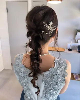 ロング カラー ヘアアレンジ 烏丸/顔周りカット/ くびれヘア/奈実のヘアスタイル