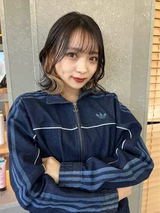 ミディアム 水原　悠吾 ELISS　ブリーチのヘアスタイル