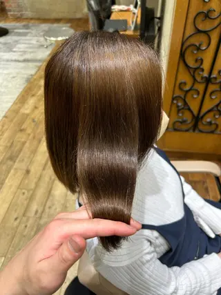 ミディアム カラー パーマ 新宿✨顔周りカット 韓国ヘア/坂本亜裟海のヘアスタイル